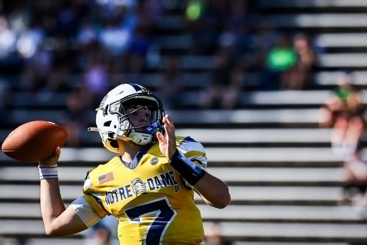 Notre Dame football stays unbeaten by blasting Pen Argyl