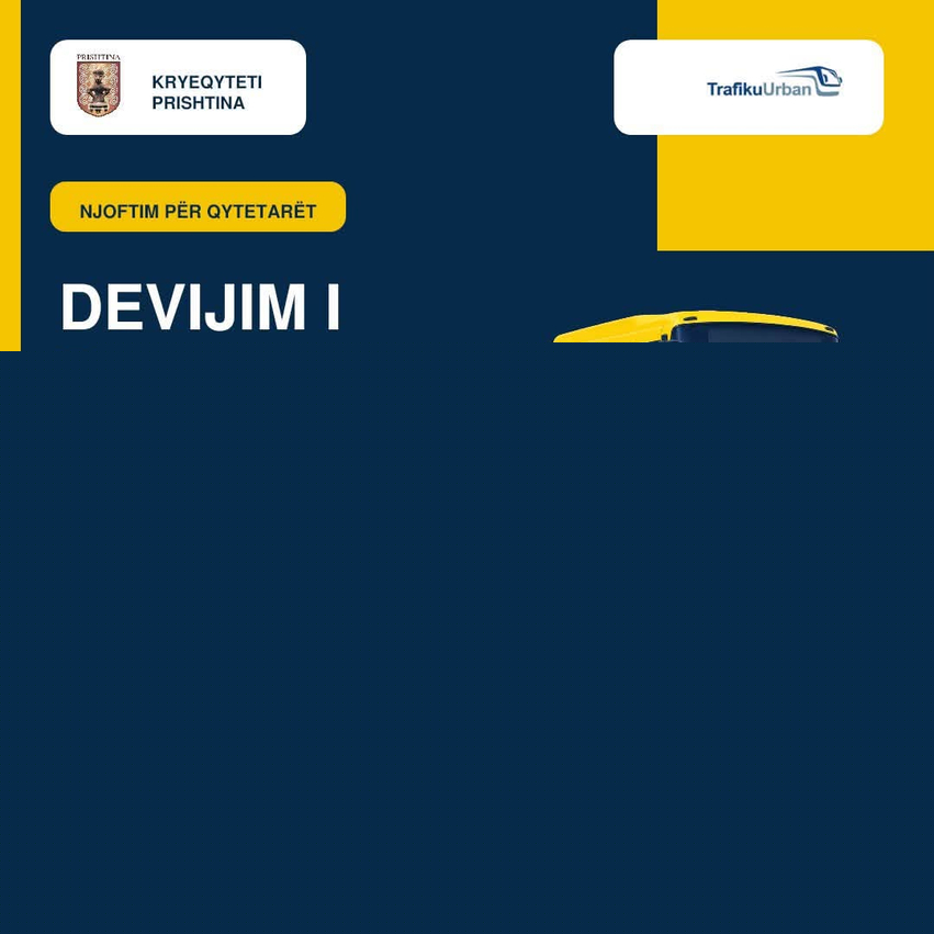 Trafiku Urban njofton për devijim të përkohshëm të linjave të autobusëve