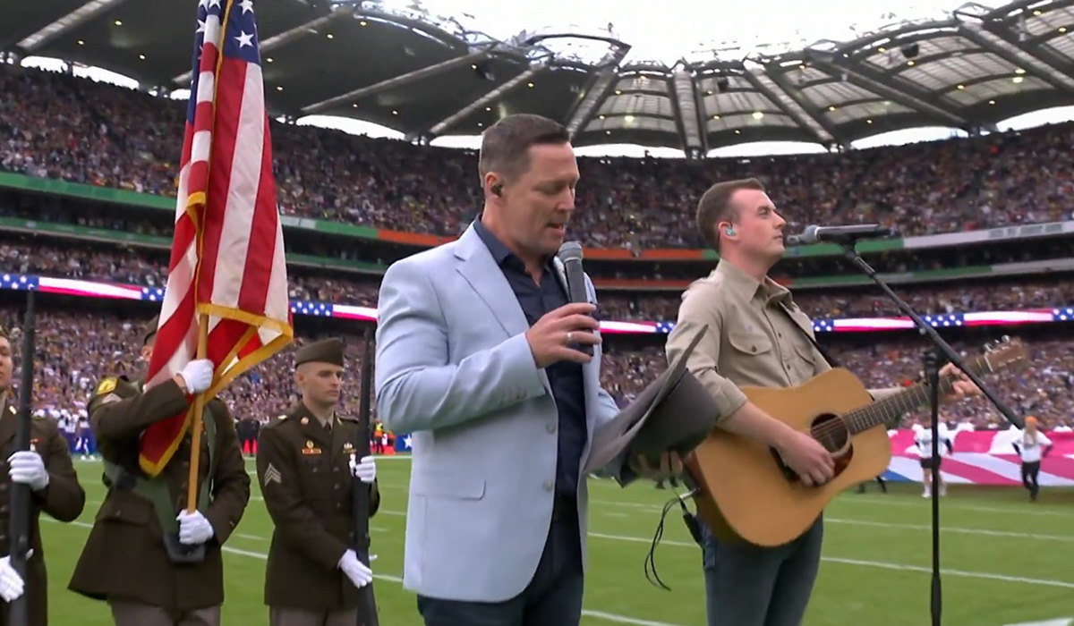 Americans peeved as artist appears to read lyrics to national anthem during NFL Dublin