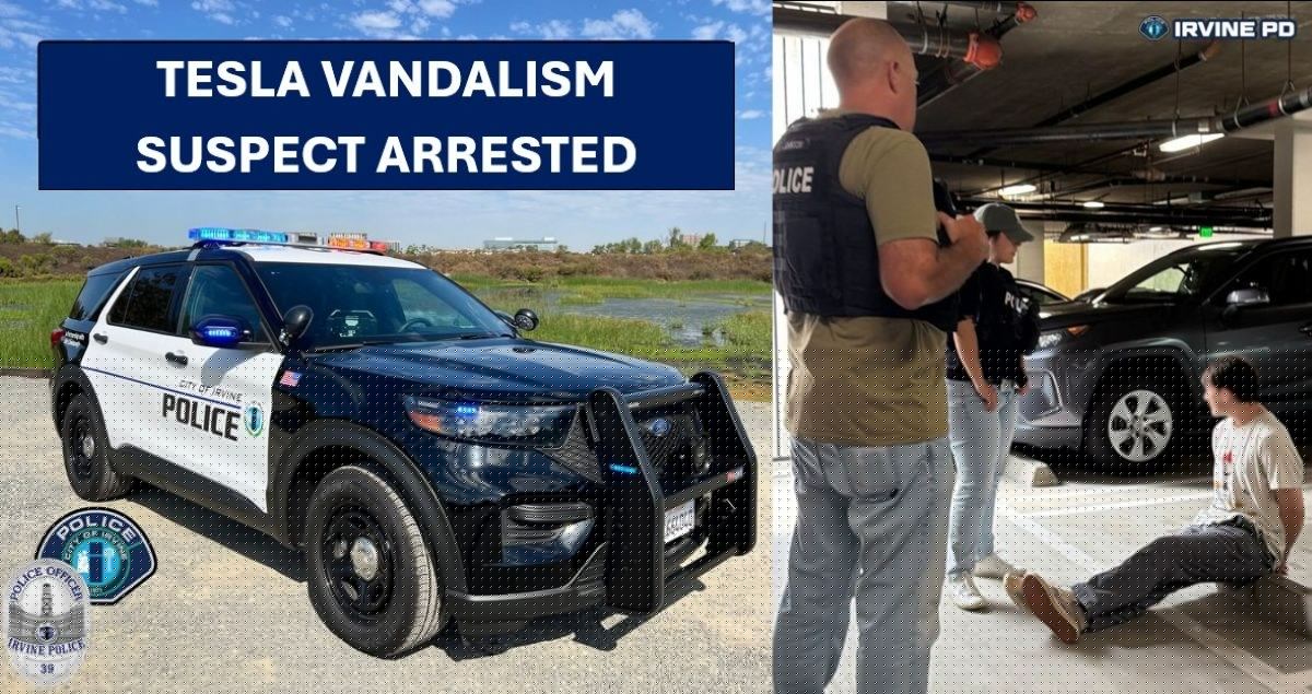 Irvine man facing felony charges after being arrested for spray‑painting 13 Teslas