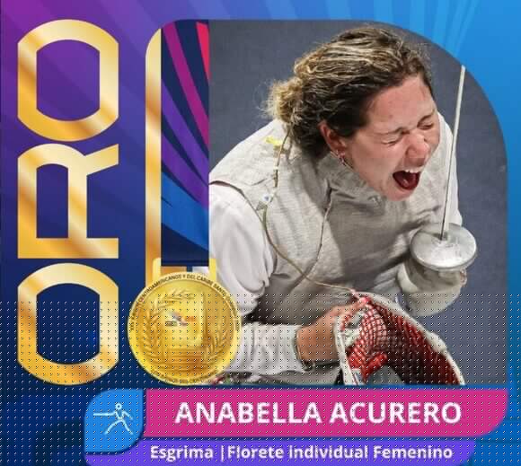 Anabella Acurero logra medalla de oro en florete individual en Santo Domingo 2026