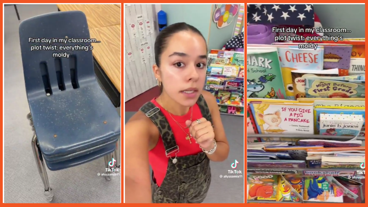Teacher says she came back from summer break to a mold-infested classroom. Then she is allegedly fired