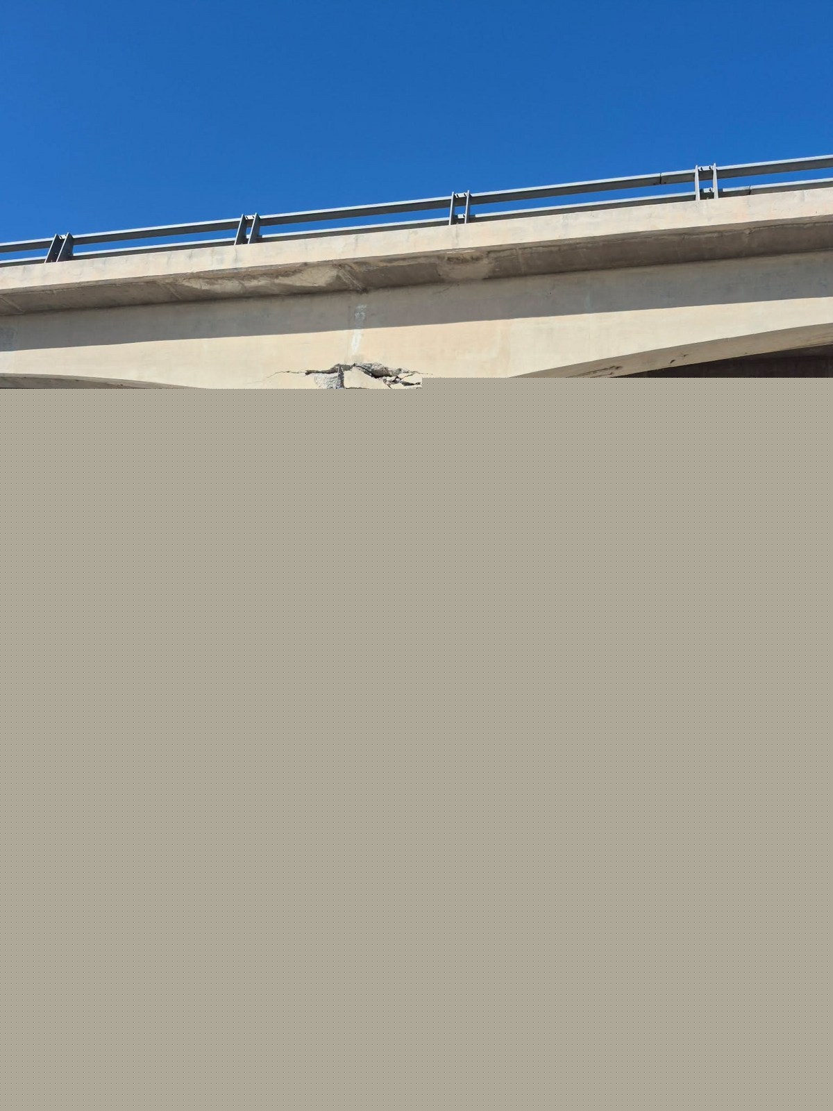 Truck Rams Bridge, I-80 Near Rawlins Wyoming