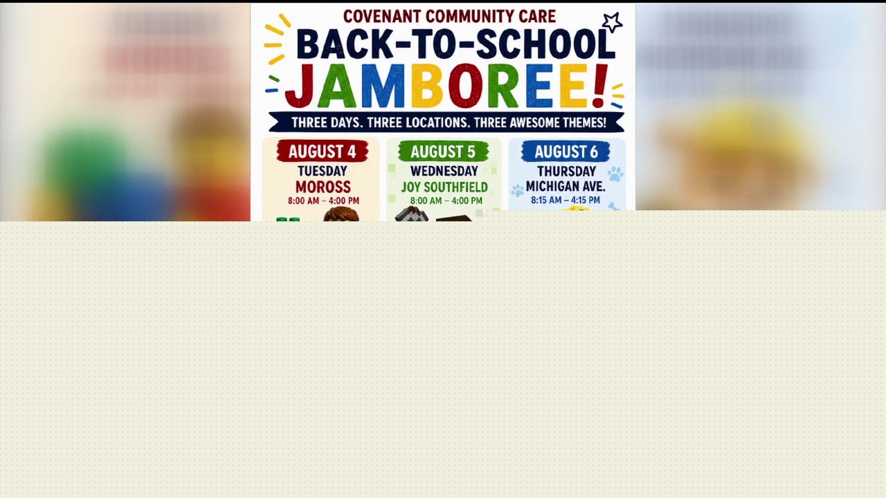 Covenant Community Care hosting a 3-day Back-to-School Jamboree