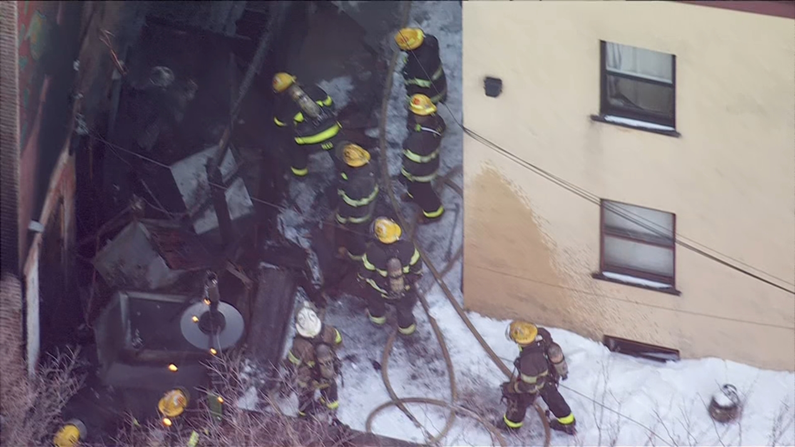 Several propane tanks catch fire outside of business in Philadelphia's Roxborough neighborhood