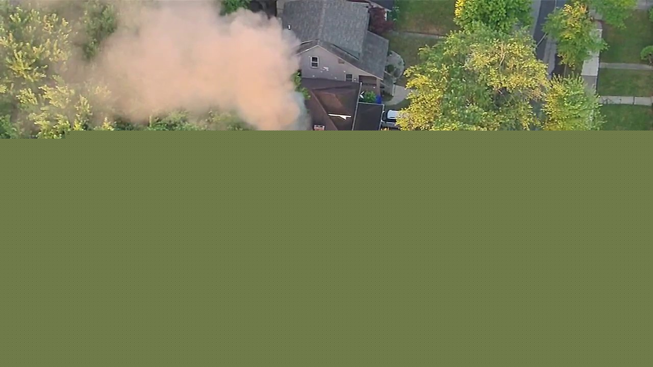 SkyFOX over Highland Park house fire