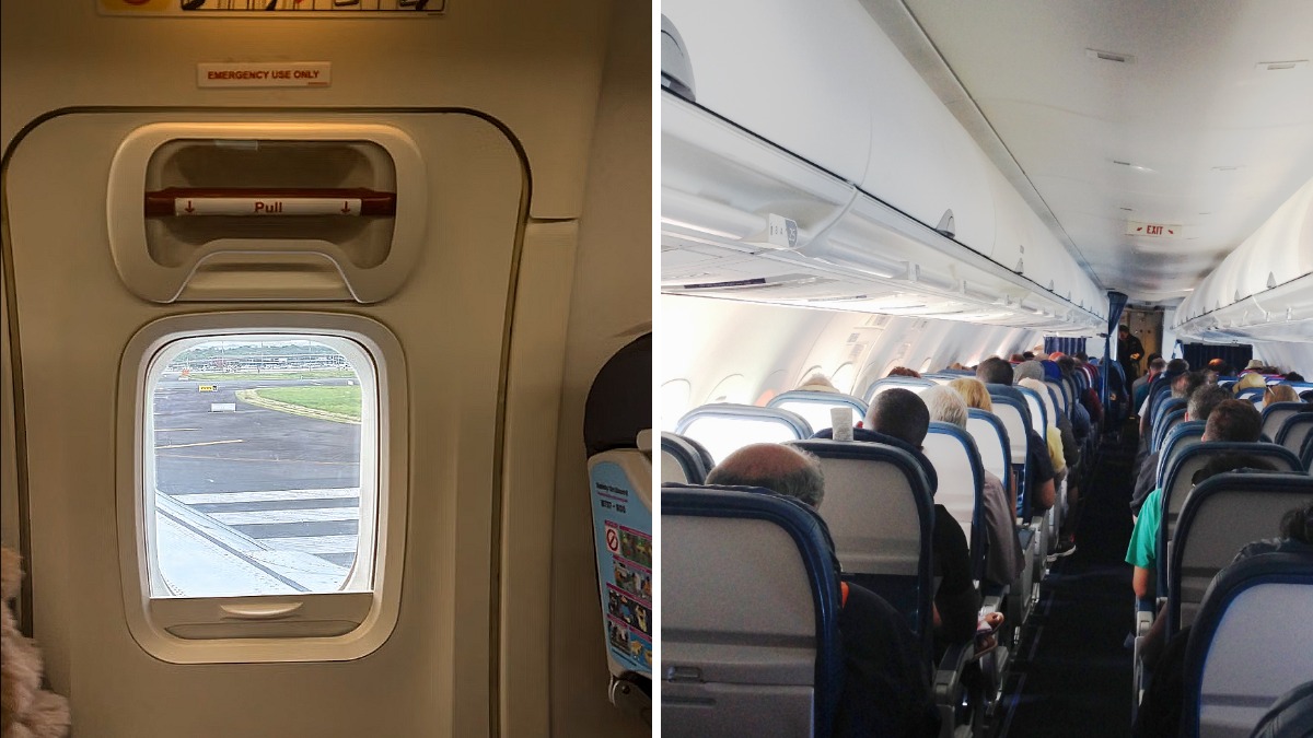 A man on his way home to see his newborn allegedly tried to open a plane’s emergency exit mid-flight, saying he ‘felt like doing so at that moment’