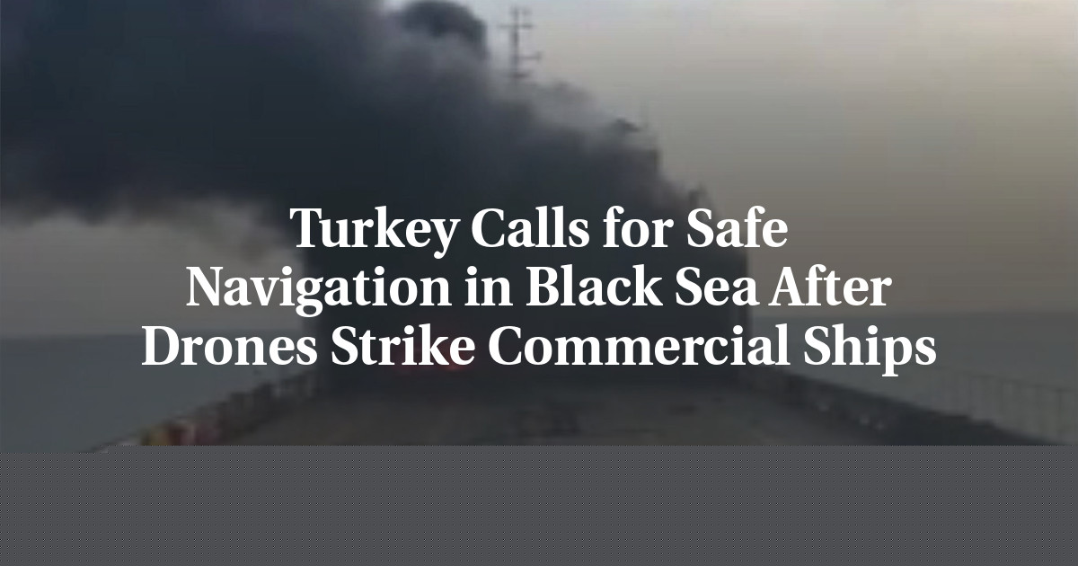 Turkey Calls for Safe Navigation in Black Sea After Drones Strike Commercial Ships