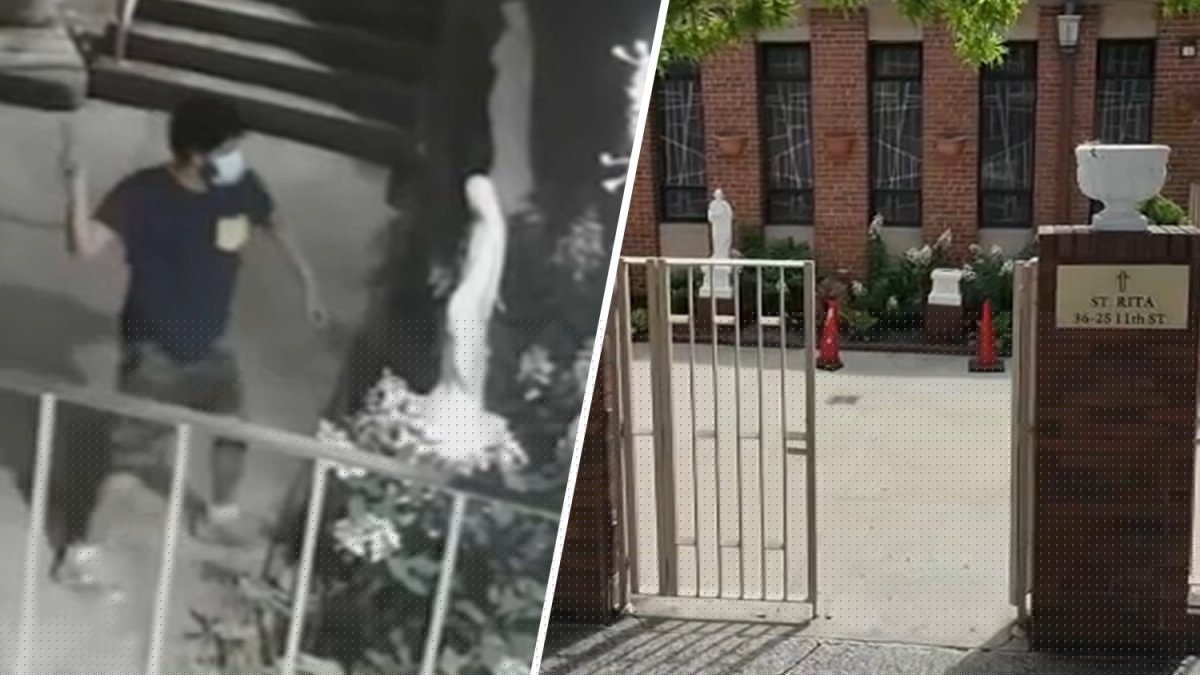 VIDEO: man smashes statue of the Virgin Mary at Catholic church in Long Island City