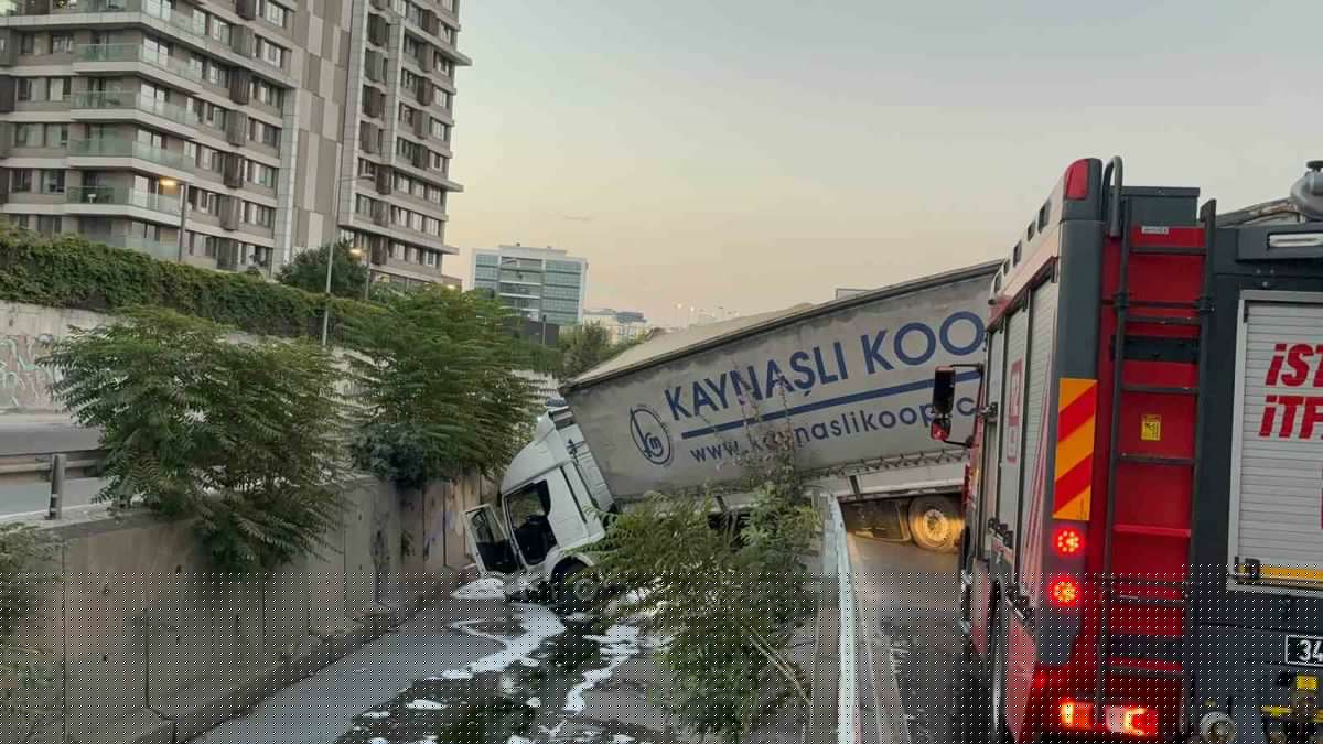 Tır Dereye Uçtu: Sürücü Yaralandı