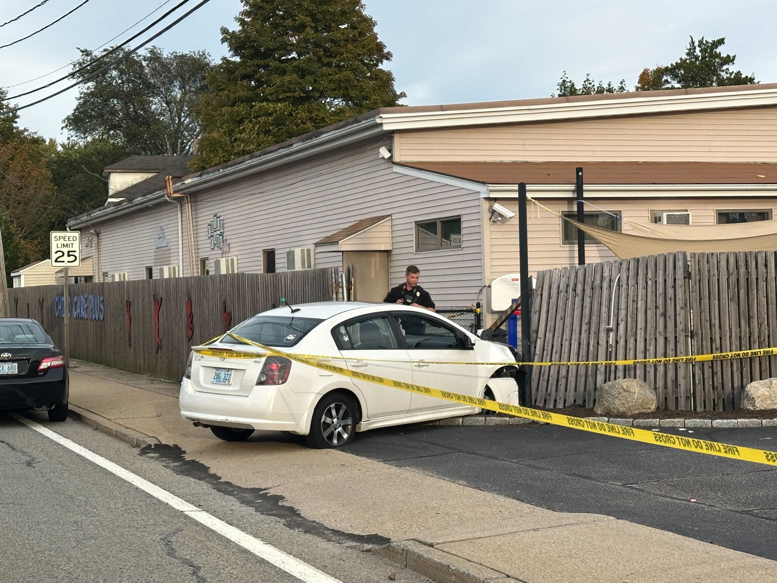 Coventry police release video of car crash into daycare playground fence