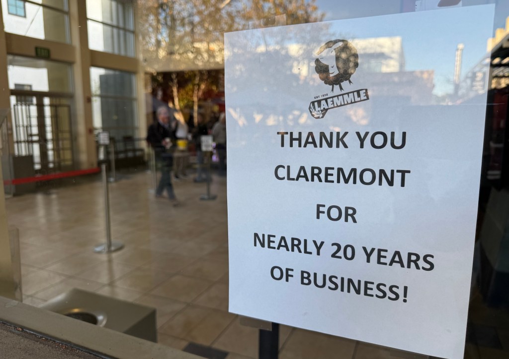 Curtain falls on Laemmle Claremont 5, an indie movie theater gem