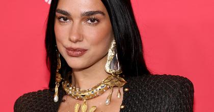 Dua Lipa’s Midnight Blue Sequin Gown Had A Cleavage-Forward Plunge