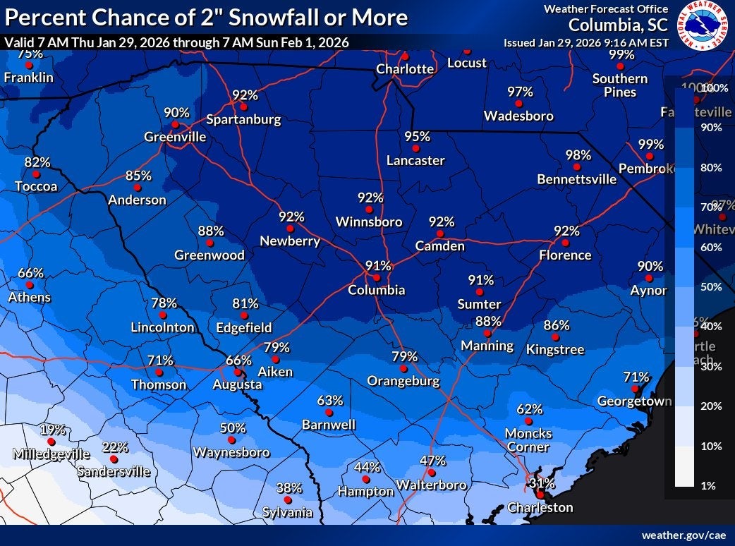 CSRA Winter Storm Watch Friday Through Sunday