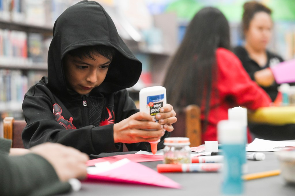 Families enjoy arts and crafts at San Bernardino library