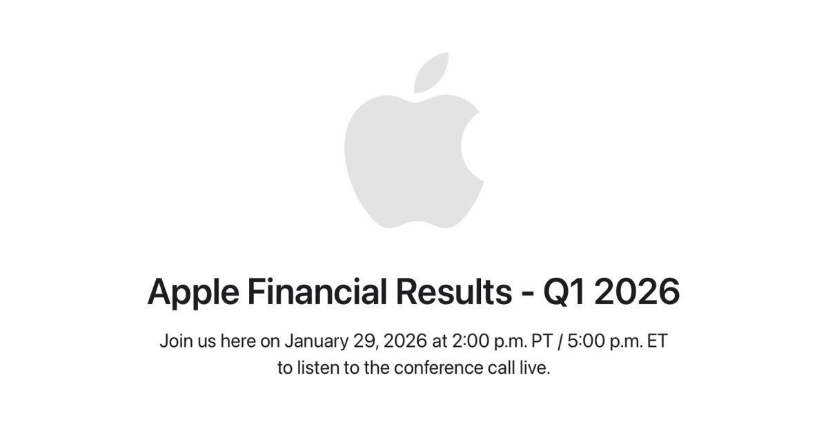 Here’s how to listen live to Apple’s Q1 2026 earnings call