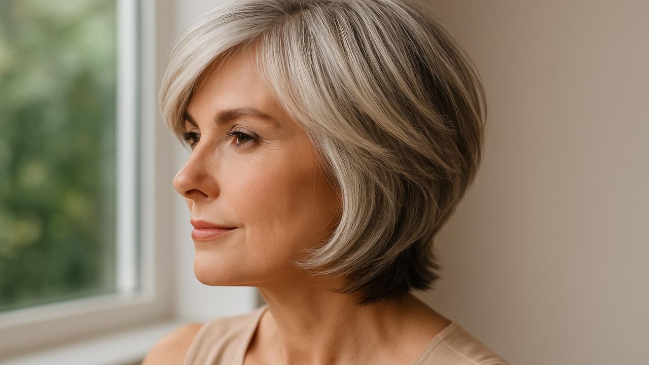Natural gray hair transforms from a necessity into a deliberate style choice