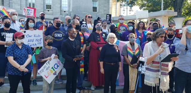Faith leaders rally against Lt. Gov. Robinson following his homophobic comments