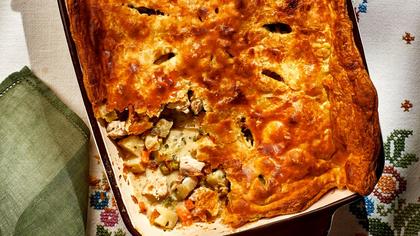 Turkey Pot Pie With Puff Pastry Crust