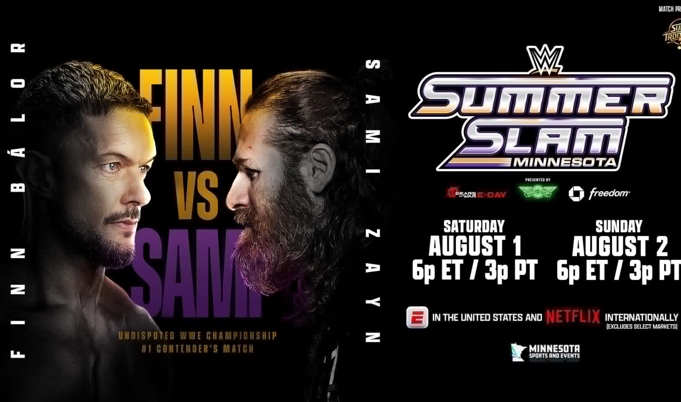 Top five finish for Finn Balor vs Sami Zayn at WWE Summerslam 2026