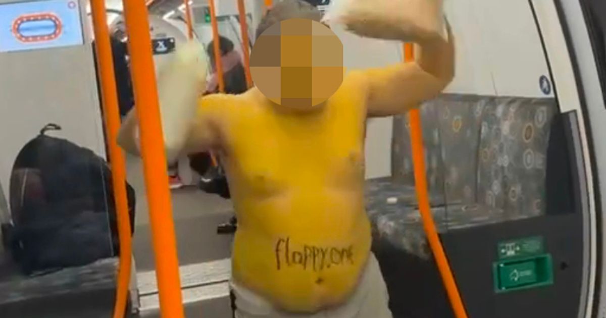 Bizarre footage shows man dressed as duck 'vandalising subway with milk and cereal'