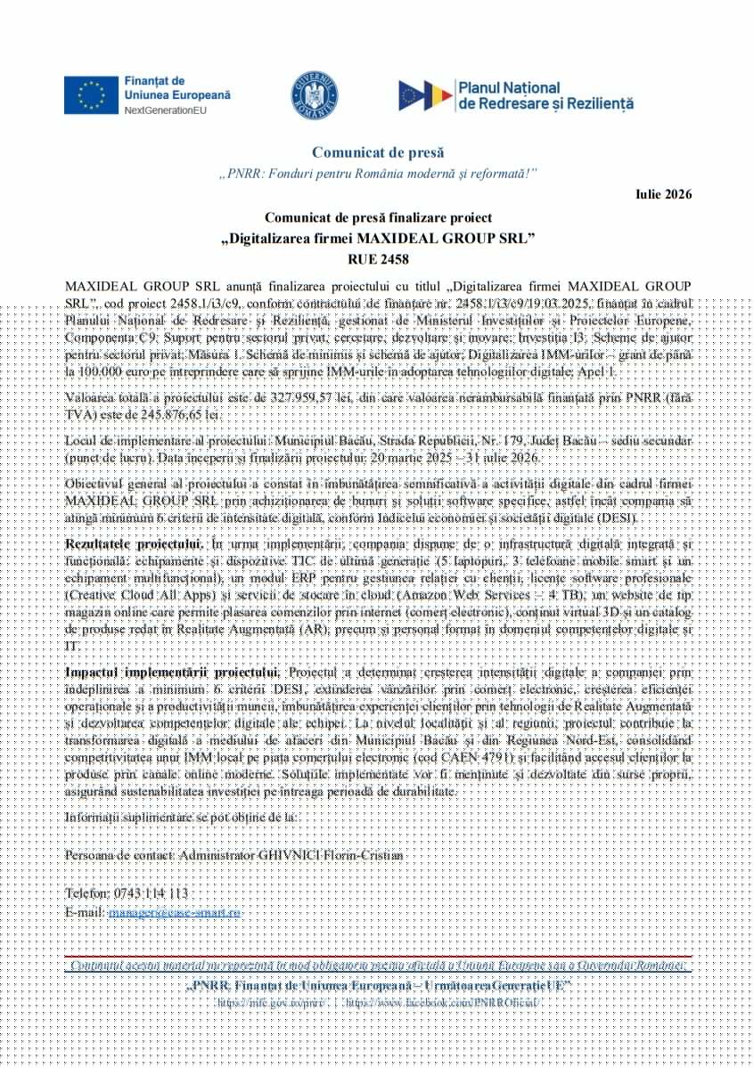 Comunicat de presă