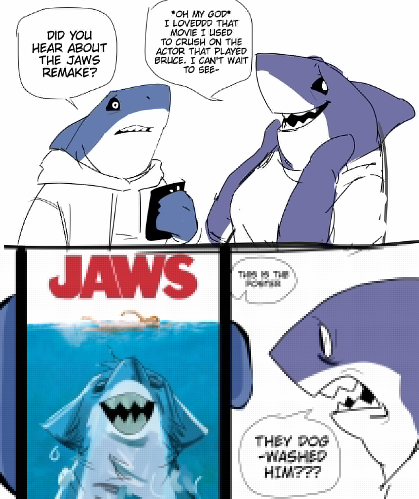Sharks - Jaws gets dog washed
