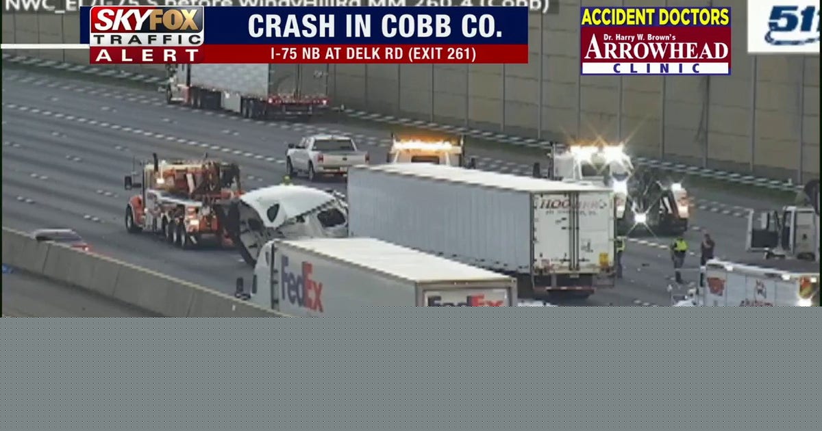 Multi-vehicle crashes snarl I-75 in Cobb County Tuesday morning