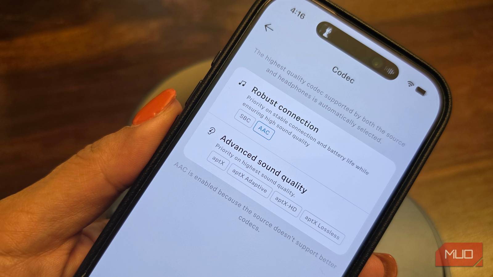 Your headphones support better audio, but your phone probably isn't using it