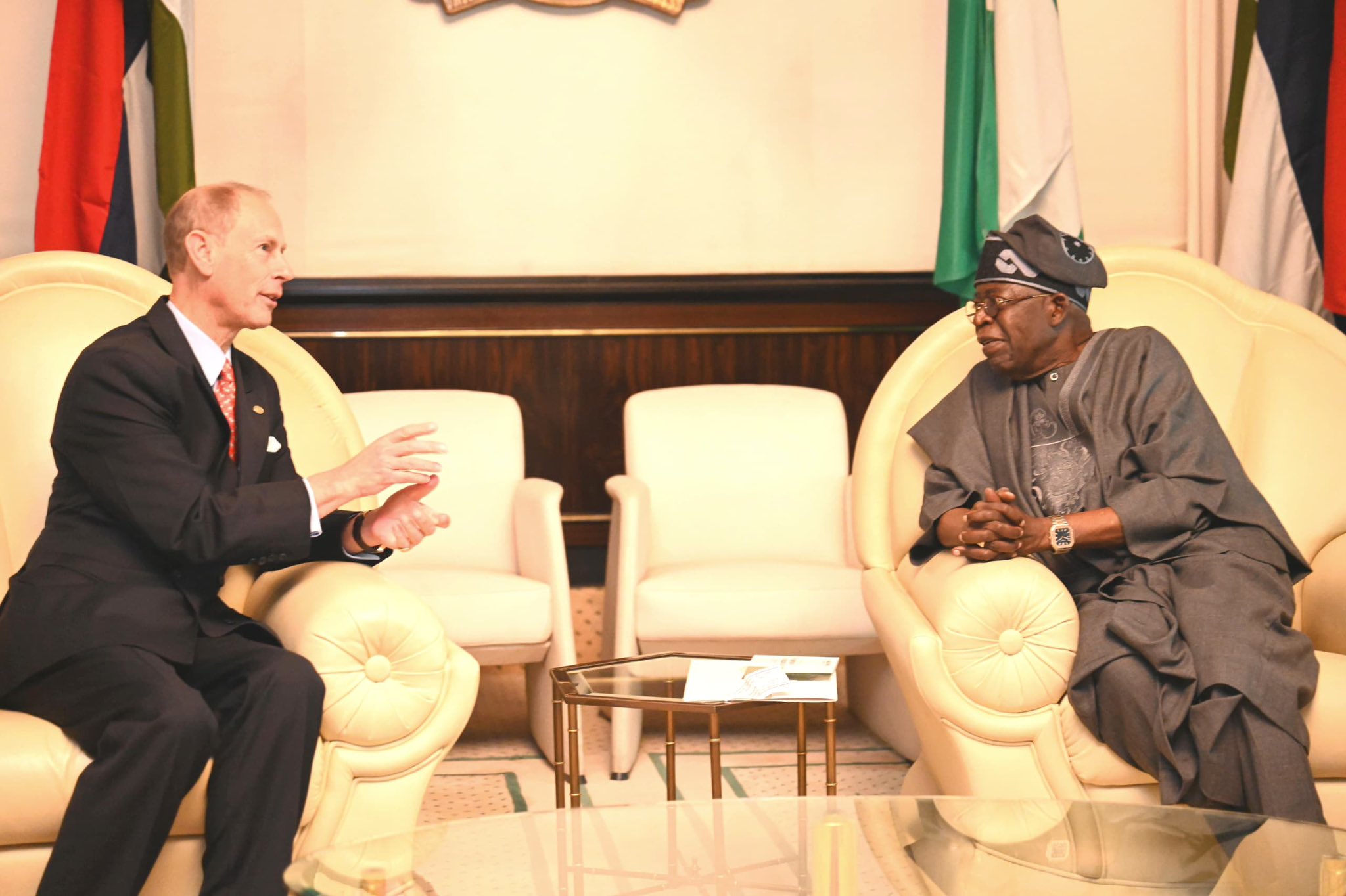 JUST IN: Prince Edward Visits Tinubu at Presidential Villa [PHOTOS]