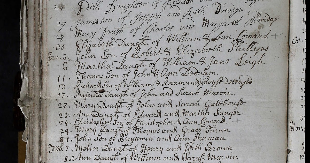 Treasure Chest Thursday -- 1725/6 Baptism of John Hill (1725-1769) in Warminster, Wiltshire