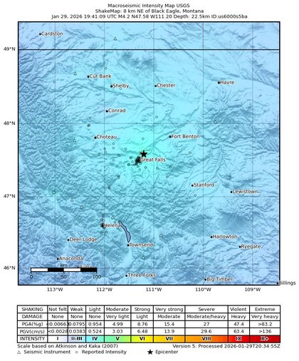 Earthquake rattles Great Falls area as officials warn of aftershocks