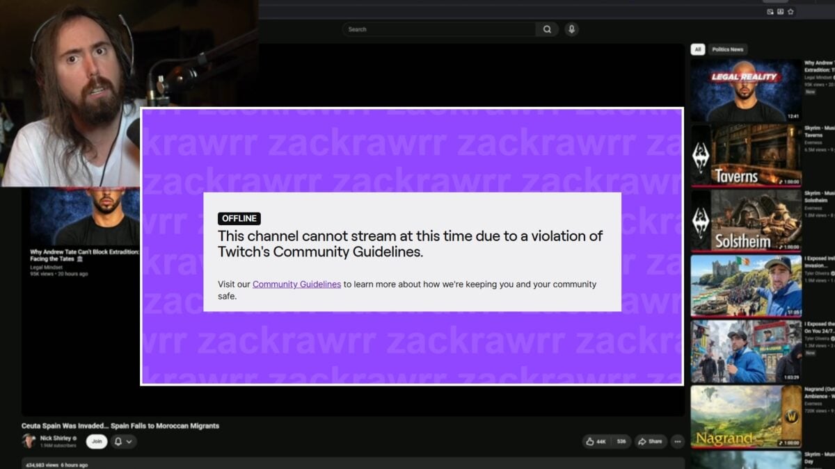 Asmongold Faces Temporary Twitch Suspension Days After Rationalizing The Shooting Of Kids