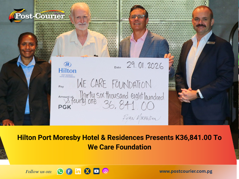 Hilton Port Moresby Hotel & Residences Presents K36,841.00 To We Care Foundation