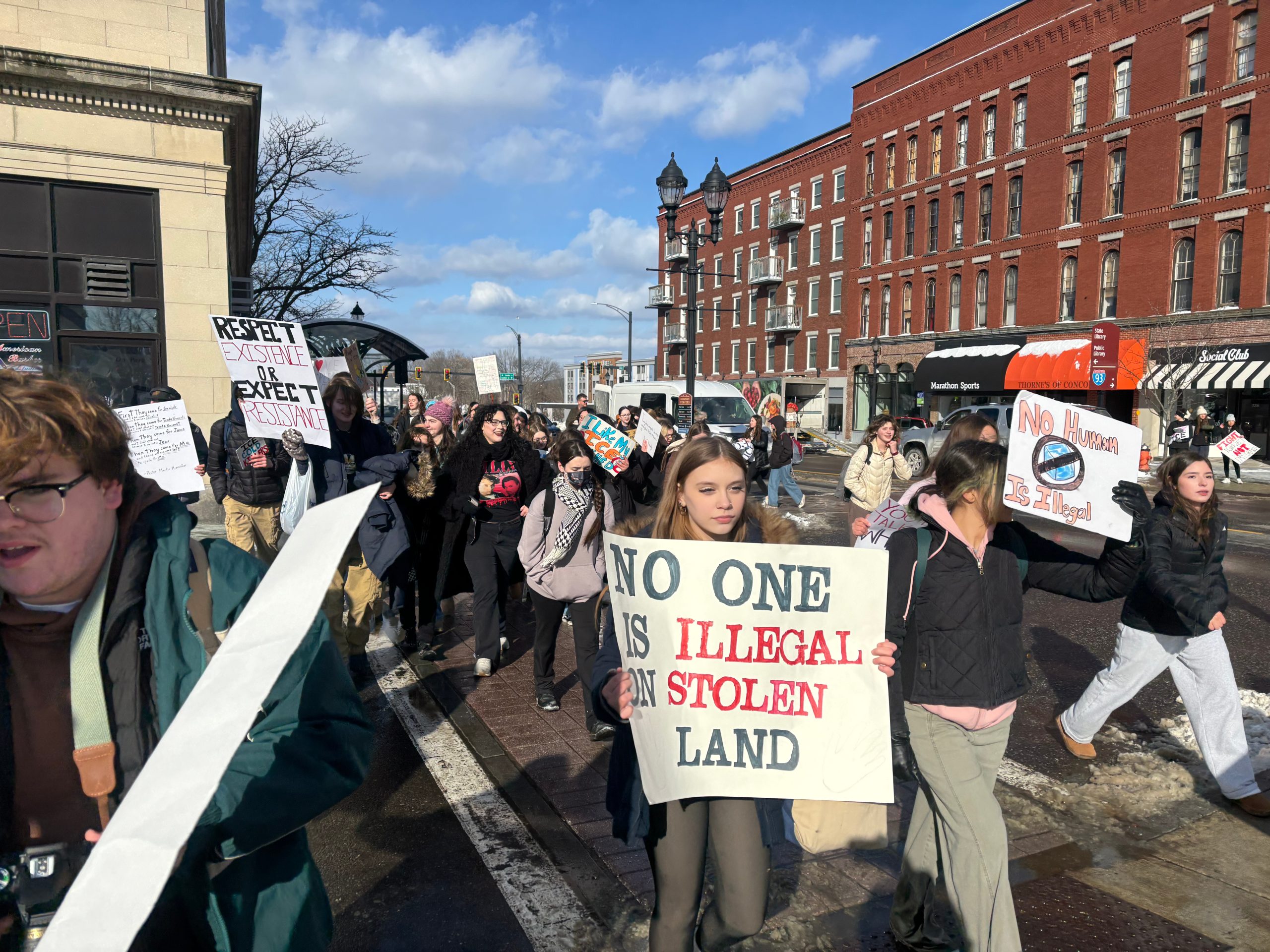 ‘Stick up for those who can’t’: Concord High students walk out to protest ICE