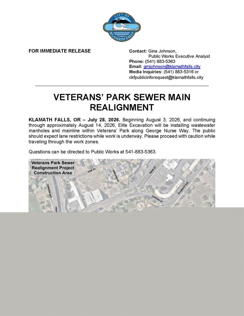 Veterans’ Park Sewer Main Realignment Project