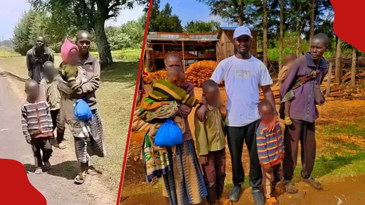 Viral Kisii family of 6 walking across major towns with no known destination finally accepts help