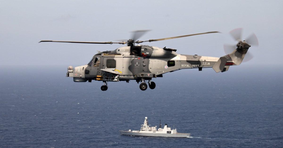 Royal Navy attack helicopter chases Russian ship out of waters close to UK town