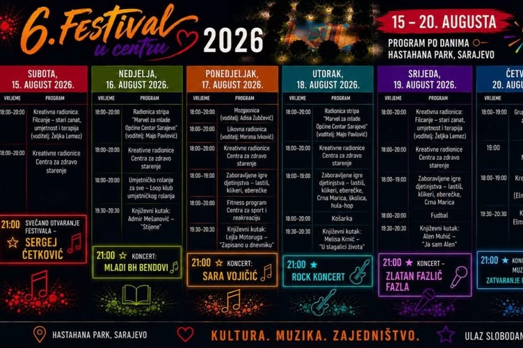 Festival u Centru od 15. do 20. augusta