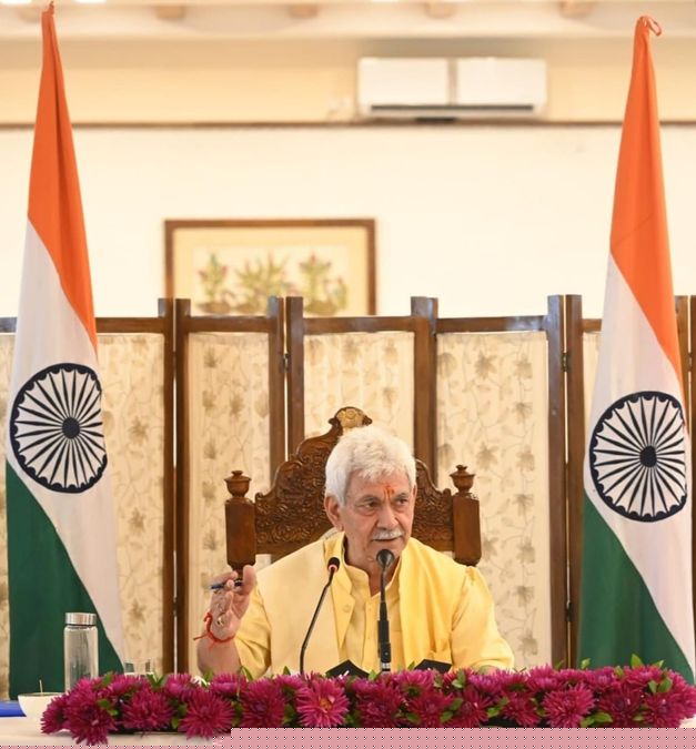 LG Sinha chairs high-level security review meeting in Srinagar