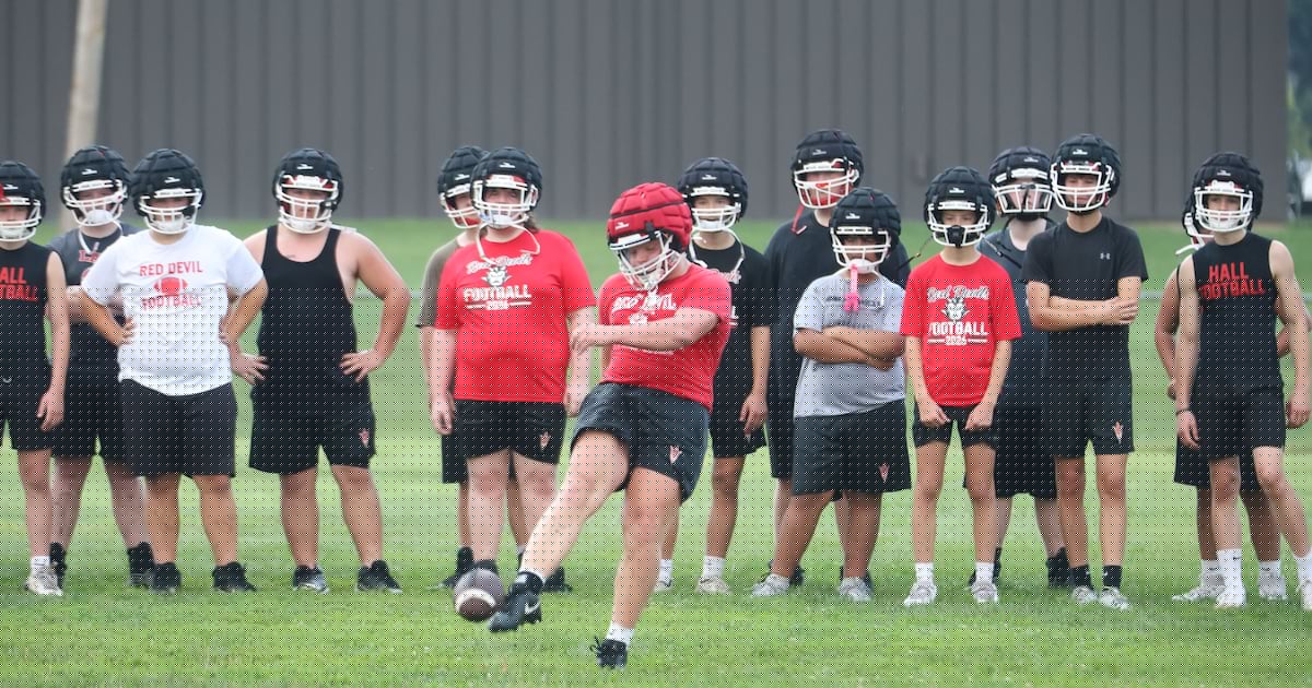 Photos: Hall Red Devils practice for the 2026 football season
