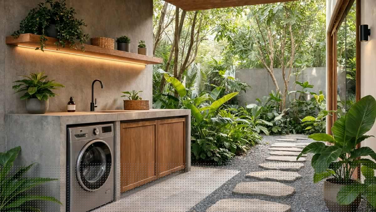 8 Desain Tempat Cuci Outdoor yang Menyatu dengan Taman, Ide Estetis Kekinian