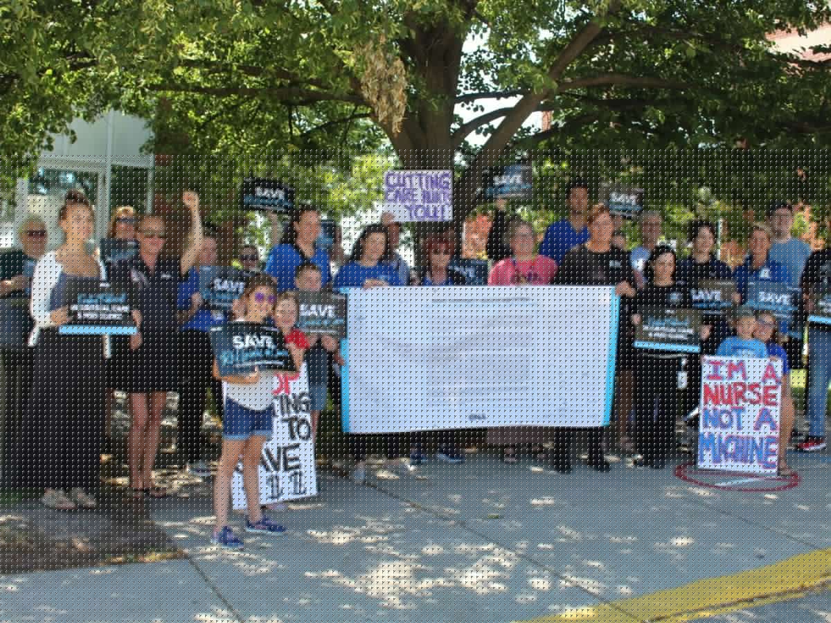 Registered nurses protest staffing changes at Brant Community Healthcare System