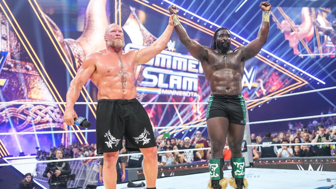 Brock Lesnar-Oba Femi Backstage Moment Revealed by WWE Hall of Famer After SummerSlam Retirement