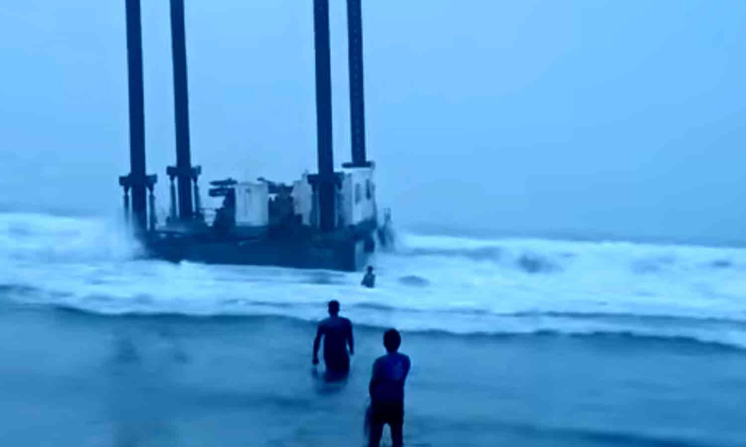 Marine police rescue soil testing experts in Anakapalli district
