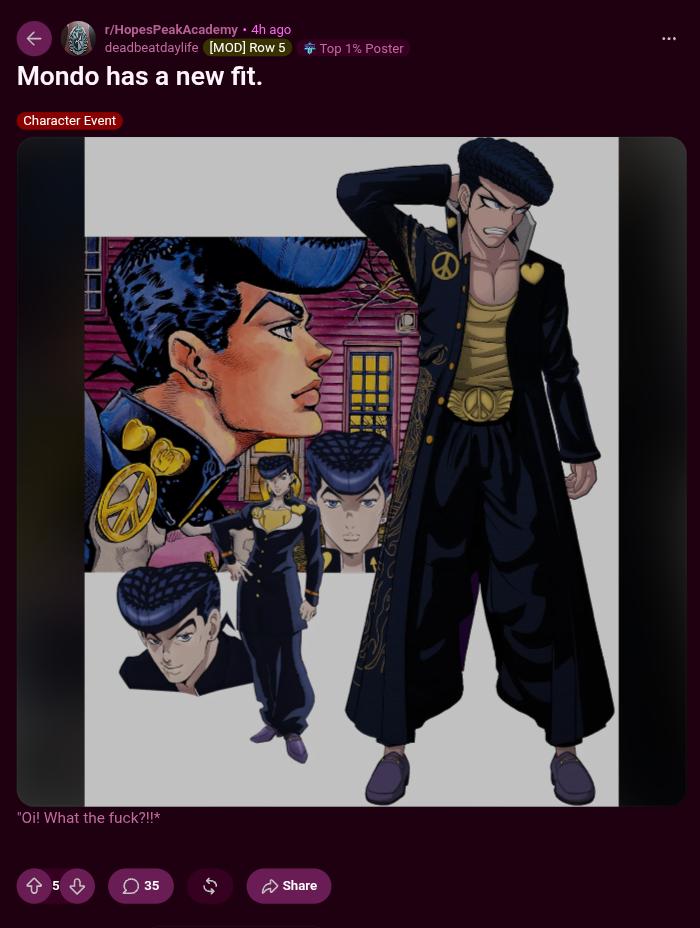 JoJo's Bizarre Adventure - I found this on my rp sub | /r/ShitPostCrusaders/