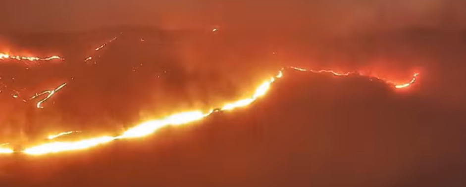 Fire burning near Shandon scorches over 2,000 acres
