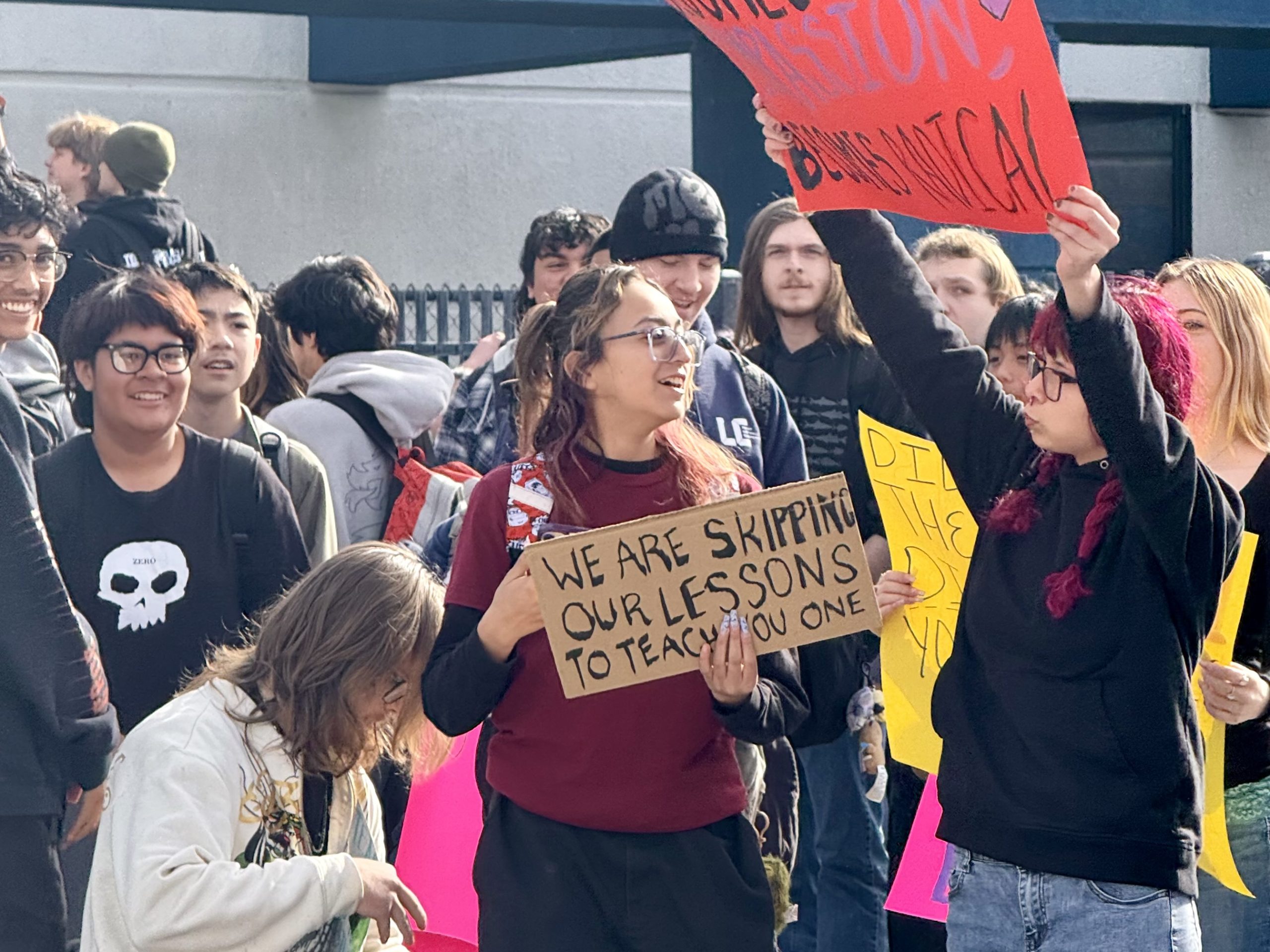 Hundreds of CHS students stage walk out protesting ICE killings Thursday