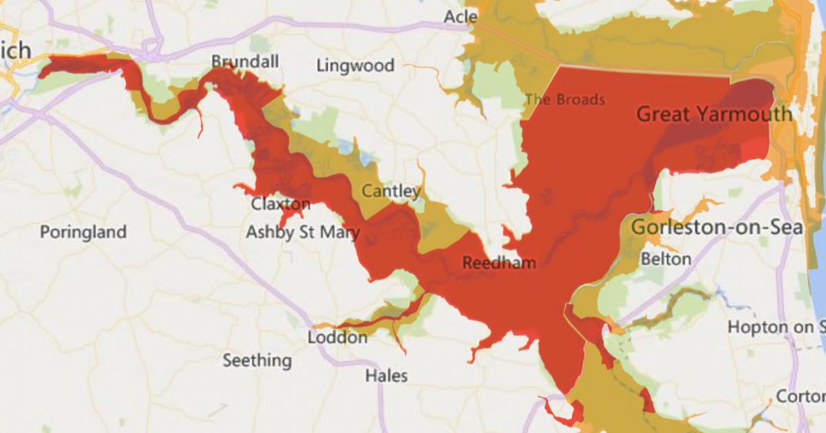Flood warning issued for A47 and railway line
