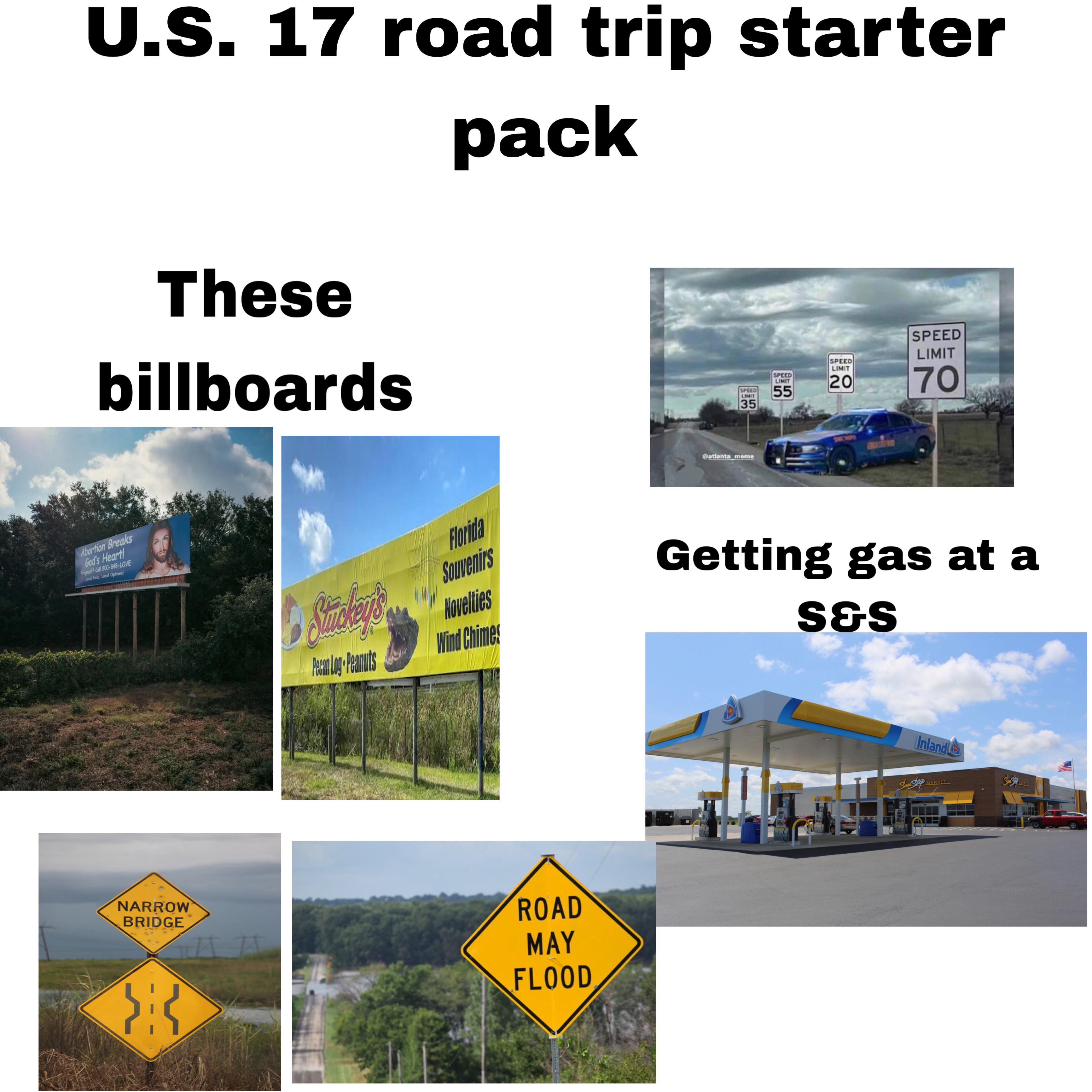 Starter Packs - U.S. 17 road trip starter pack | /r/starterpacks
